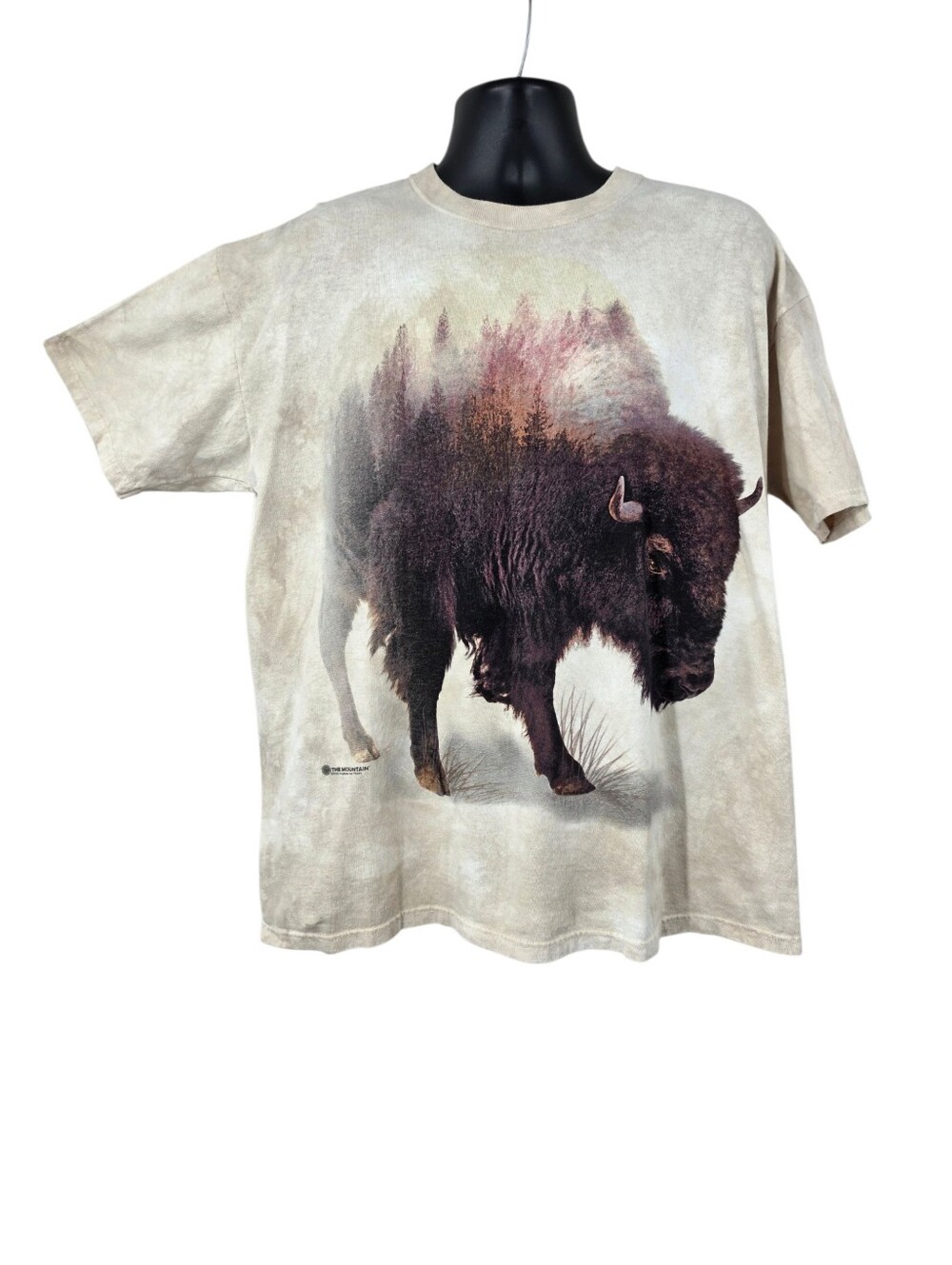 The Mountain Buffalo Forest Tee Tshirt Cotton Neutral Beige Tie Dye